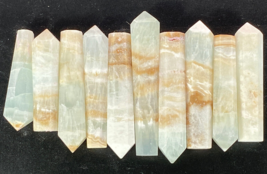 Caribbean blue calcite faceted points crystals healing 10 pcs lot - $23.76