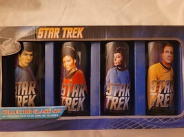 FOUR COLLECTIBLE STAR TREK 10 OZ GLASSES - MADE IN CHINA - VANDOR LLC - £22.98 GBP