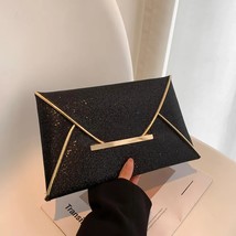 Fashion Women Evening Bag Pouch Sequins Envelope Black Handbag Sparkling Party B - £86.65 GBP