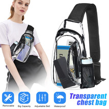 Clear PVC Tote Chest Shoulder Crossbody Bag Transparent Handbag Stadium Security - £18.17 GBP