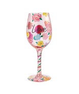 Love Lolita Wine Glass Pink Floral 15 oz 9&quot; High Boxed Collectible #6009227 - £31.28 GBP