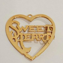 Vintage Sweet Heart Necklace Pendent Gold Tone Heart Shape 1&quot; Love - £14.21 GBP