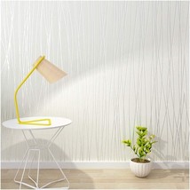Non-Woven Classic Plain Stripe Moonlight Forest Wallpaper By Blooming Wall, 20 - £35.37 GBP