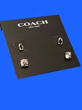 Coach Signature C Stud Earrings Set of 2 Pairs New With Tags MSRP $95 - £27.86 GBP