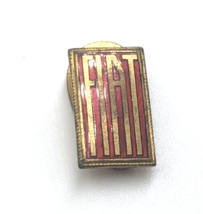 VTG Fiat Italian Automobile Red Gold Tone Enamel Lapel Button Hole Badge... - $29.70