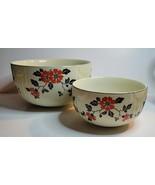 2 Hall Superior Quality Kitchenware Bowls with Red Poppy pattern - $54.88 CAD