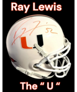 RAY LEWIS AUTOGRAPHED SIGNED UNIVERSITY OF MIAMI HURRICANES MINI HELMET ... - $211.36 CAD