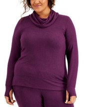 allbrand365 designer Womens Activewear Cowlneck Knit Top Size 2X, Winter Bloom - £17.77 GBP