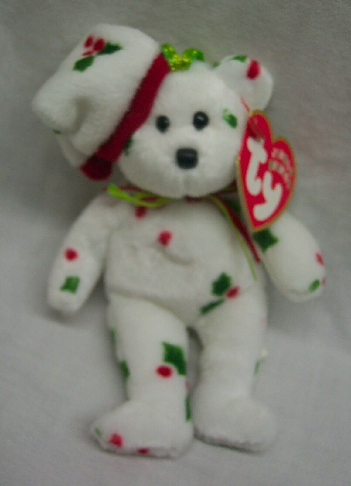 TY Jingle Beanies MINI 1998 HOLIDAY TEDDY BEAR ORNAMENT 5" STUFFED ANIMAL NEW - £11.89 GBP