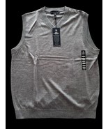 Hart Schaffer Marx Sweater Vest L Large Fine Merino Wool New Men&#39;s Gray ... - $37.46 CAD