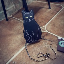 Black Cat Noverty Crossbody Chain Bag Women&#39;s Girl  Street Fashion Animal Kitten - £22.52 GBP