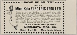 1954 Print Ad Minn-Kota Electric Troller Fishing Motors Moorhead,Minnesota - £5.38 GBP