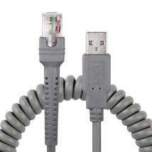 Symbol Ls2208 Usb Cable, Usb A To Rj45 Coiled Spiral Extension Cable, Symbol Bar - £17.18 GBP