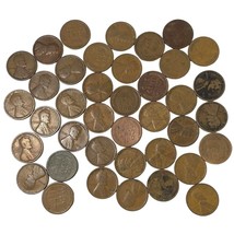 1919 Lincoln Wheat Cent Copper Coin Collection One Penny Lot of 39 - $6.92