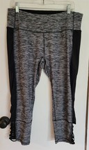 Womens Plus 1X RBX Black/Gray Running Yoga Gym Athletic Cropped Pants Le... - $166.94 MXN