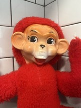 Genuine Vintage My Toy Rubber Face Monkey Red Fur Missing Felt Feet GUC - £51.94 GBP
