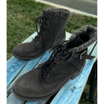 Crown Vintage Racine Combat Boot Lace-Up Buckle Distressed Women&#39;s 11M B... - $19.48