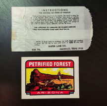 BAXTER LANE CO AZ Petrified Forest Vintage Travel Luggage Water Decal #257 - $22.42