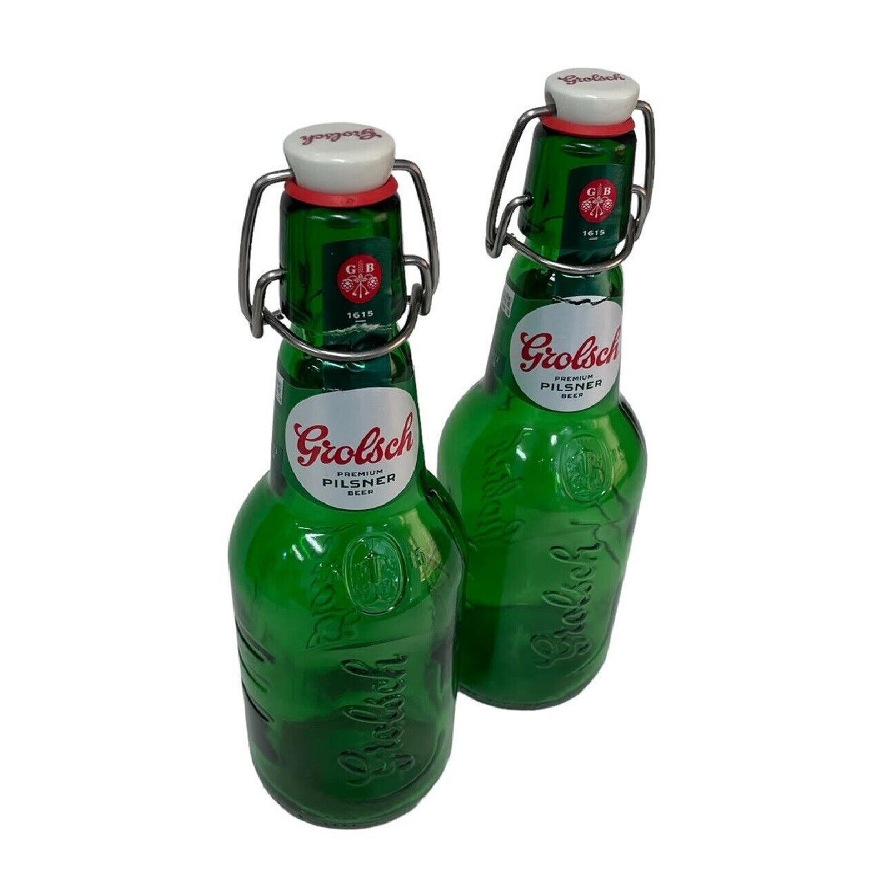 Grolsch Beer Bottles 15.2 Oz Swing Top Lids Great For Home Brewers Lot Of 2 Nice - $15.68