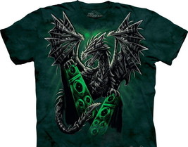 Electric Dragon Fantasy Hand Dyed Green T-Shirt, NEW UNWORN - $14.50