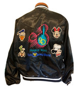 Disney Satin  Black Jacket True Vintage 20 Year  90’s Rare Epcot Movie Prop - $890.01