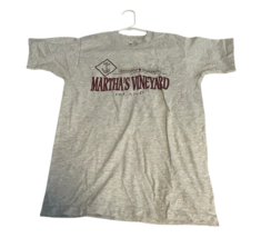 Vtg 90s Martha's Vineyard  F O T L Single Stitch Cotton T-SHIRT M Heathe... - $42.75