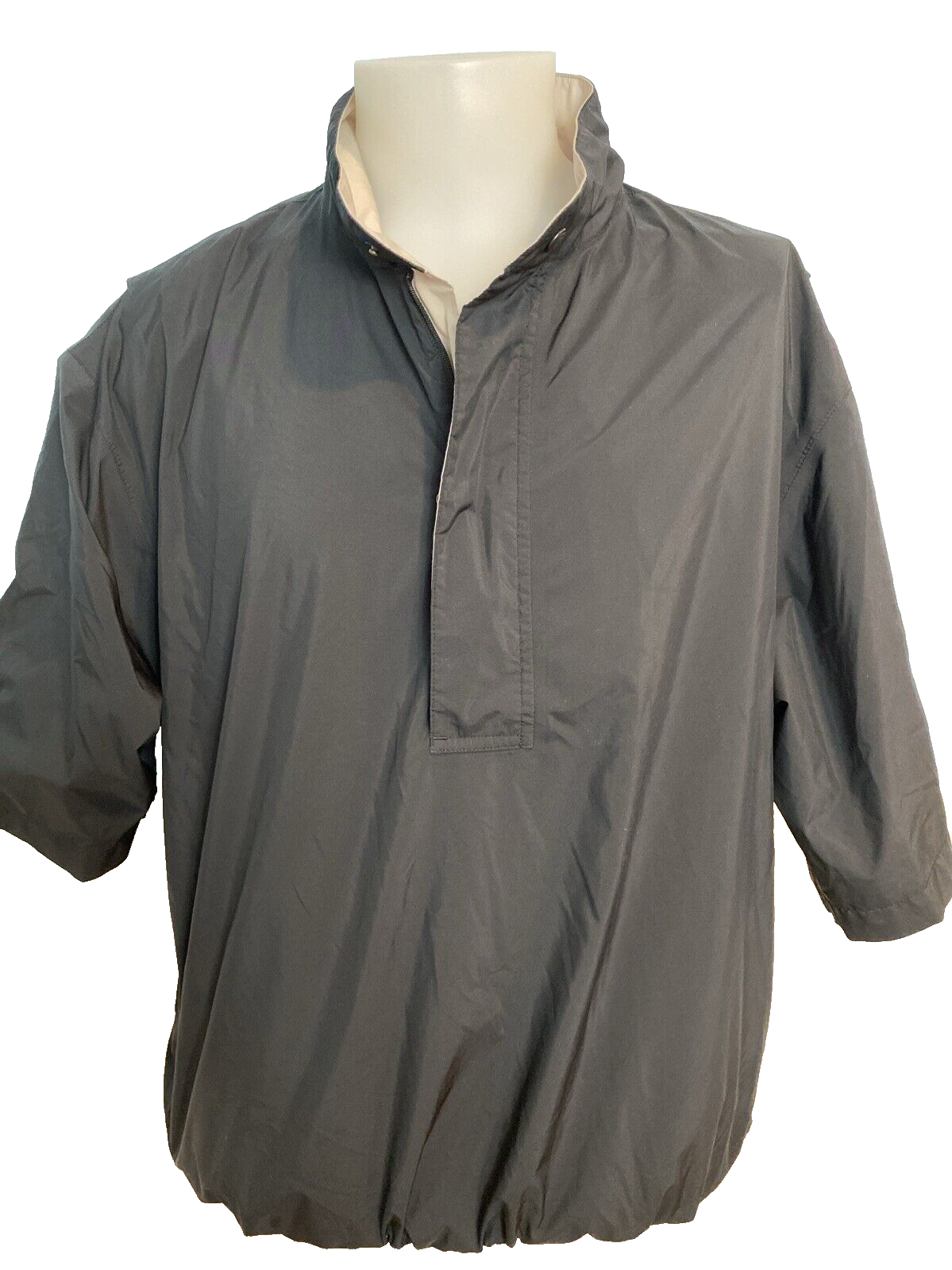 Dry Joys by Footjoy Men&#39;s Short Sleeve 1/4 Zip Pullover Golf Jacket Black L - $28.49