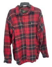 Mens Vintage Orvis Plaid Long Sleeve Button Down Shirt Red Plaid Size XL - $31.49