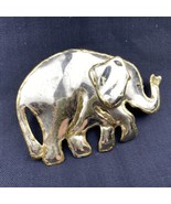 Mixed Metal Brass 4&quot; Elephant Pendant Brooch Pin Mexico Vintage - £13.96 GBP