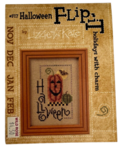 Lizzie and Kate Cross Stitch Pattern Halloween Flip It Pumpkin Bat Charm... - $5.99