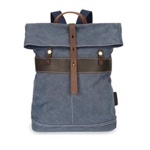 2022 New Preppy Style Men Canvas Backpack Large Capacity Solid Softback Soft Han - £62.63 GBP