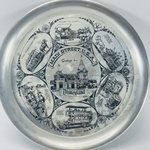 Disneyland Metal Tray Main Street USA Walt Disney Productions Aluminum Plate 11&quot; - £53.10 GBP