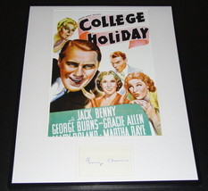 George Burns Signed Framed 16x20 College Holiday Poster Display - £116.84 GBP