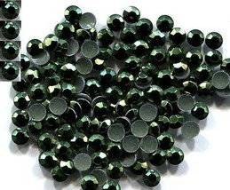 RHINESTUDS Faceted Metal 4mm DK GREEN  hot fix  iron on   2 Gross  288 Pieces - £4.47 GBP