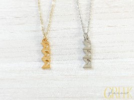 Sigma Sigma Sigma Sorority Greek Lavalier Drop Necklace (Tri Sigma, ΣΣΣ) - $174.31 MXN