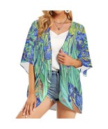Women&#39;s Irises Van Gogh Kimono Chiffon Cover Up - $588.88 MXN
