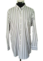 Repp Ltd. Button Front  Shirt Men&#39;s Size XLT 18/36 Multicolor Stripes Lo... - £11.30 GBP