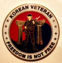 KOREAN VETERAN 1950 - 1955 Medallion Coin Armed Forces Veteran 2 1/2&quot; Di... - £11.75 GBP