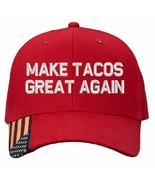 MAKE TACOS GREAT AGAIN HAT Trump PARODY FUNNY EMBROIDERED Adjustable Red... - $27.15 CAD