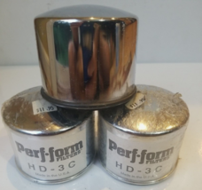3 Harley Davidson Perf-Form Chrome High Performance Spin On Oil Filter # HD-3C  - £17.95 GBP