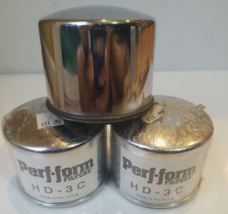 3 Harley Davidson Perf-Form Chrome High Performance Spin On Oil Filter # HD-3C  - £17.76 GBP