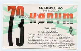QSL Card K7DYM St Louis Missouri 1956 - £11.03 GBP