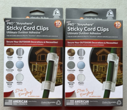 2 Boxes Simple Living Pro Anywhere Sticky CORD CLIPS 10 Pack Ea. (20 Total) - $14.84