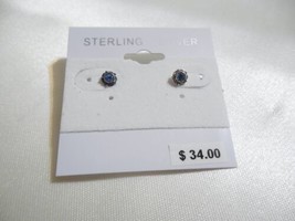 Department Store 1/8&quot; Sterling Silver Cubic Zirconia Stud Earrings R660 - £11.62 GBP