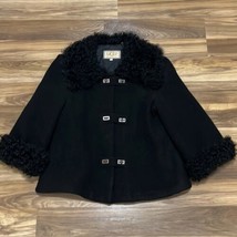 UGG Australia Black 100% Wool Shearling Women’s Toggle Coat Size Large - £174.24 GBP
