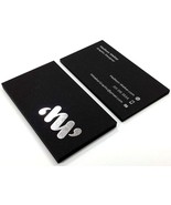 Card design Silver Business Cards Printed 500gsm Uncoated Black Paper Foil - $117.88 CAD