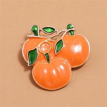 Orange &amp; Green Triple Pumpkin Brooch - £10.47 GBP
