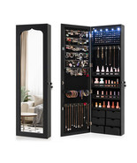 Lockable Wall Mounted Mirror Jewelry Armoire with 5 LEDs and 6 Drawers-B... - €134,95 EUR