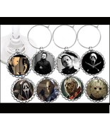 Jason Ghost Face Michael myers party wine glass cup charms markers 8 Hal... - £8.53 GBP
