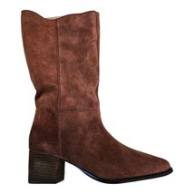 Intentionally Blank Carlos Suede Tall High Heeled Boots Mahogany Brown 8... - £100.39 GBP